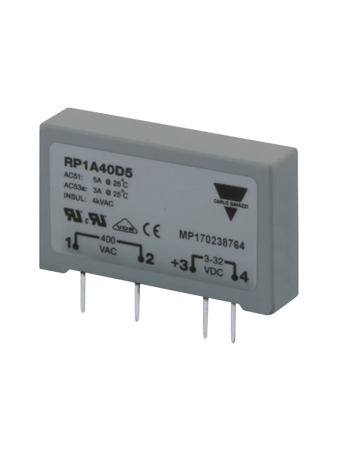 RP1D060D4 Carlo Gavazzi - PCB Mount DC Solid State Relay 4 A 60 VDC — Carlo Gavazzi Drives – Motors – Circuits Protection